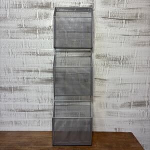 Long Silver Metal File Organizer